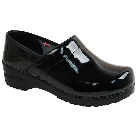 Sanita Women's Closed Back Clog, Patent leather Upper, Polyurethane Outsole, Black, Size 6.5-7 N 457312W-002-38